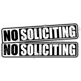Unbranded NO SOLICITING Vinyl Decals | Small Business Window Stickers | Black Sign