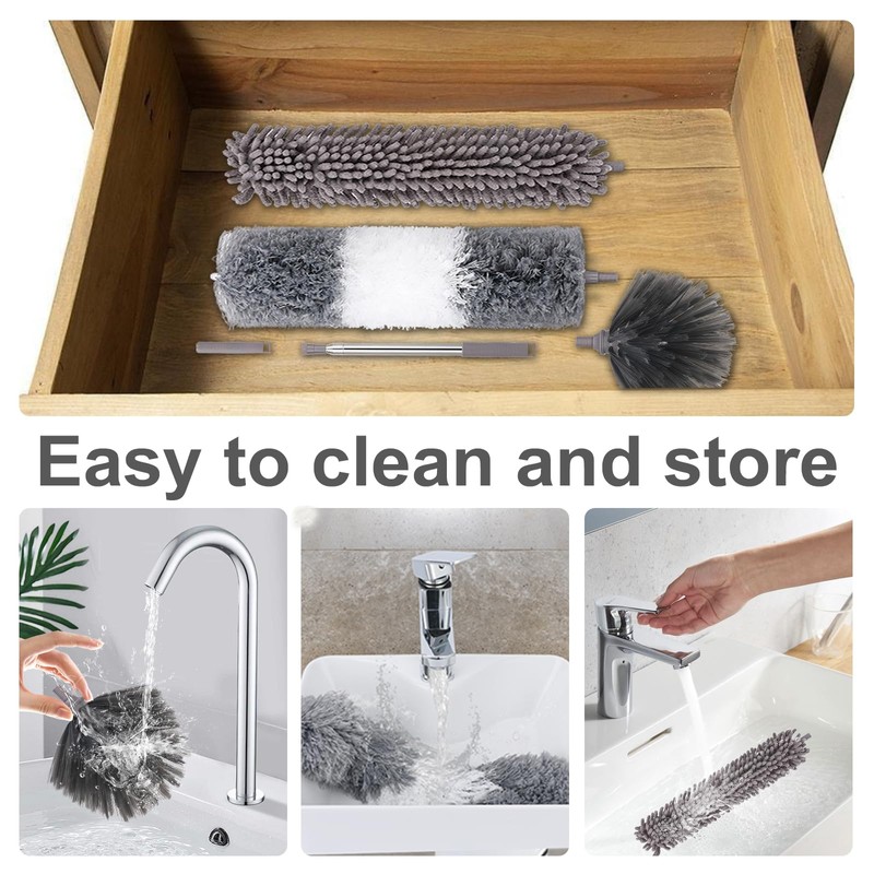 Ceiling Fan Duster with Extension Pole, Cobweb Duster & Ceiling