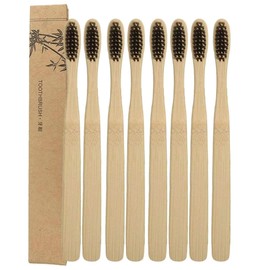 Pack 8 Cepillos de Dientes de Micro Cerdas Hechos 100% de Madera de Bambú Biodegradable Paquete 8 piezas de Cepillo de dientes con Cerdas Extra Suaves Ecológico