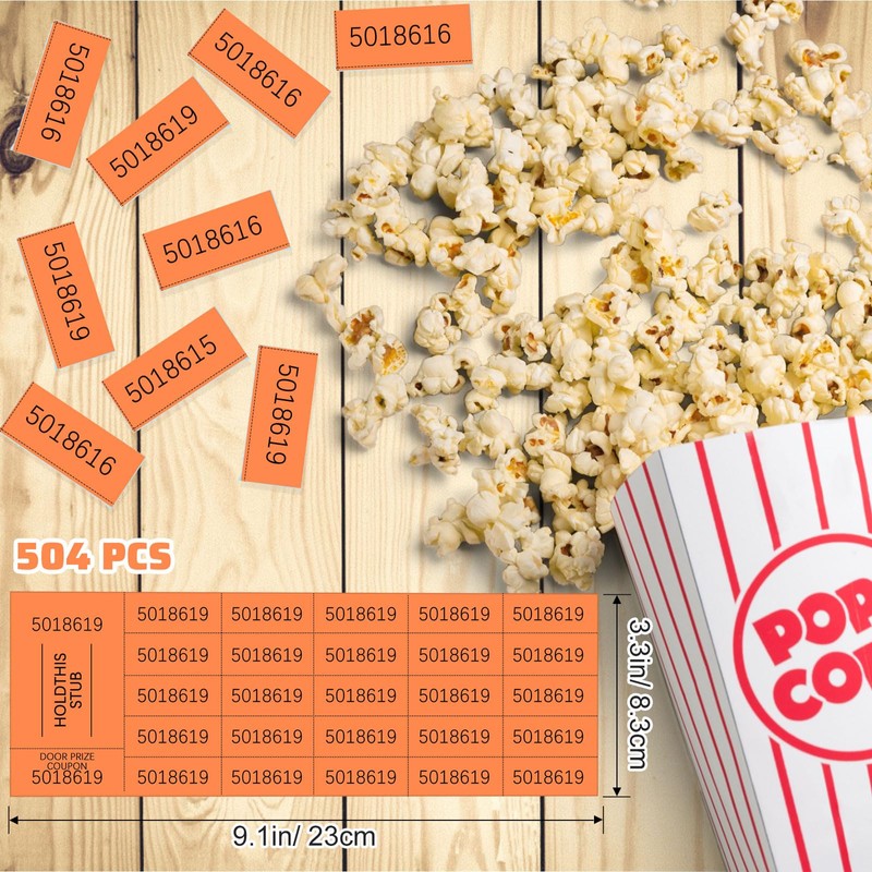 Kosiz 504 Sheets 25 Bid Raffle Ticket with Different Numbers