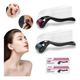 2 Pack Derma Roller Facial 0.5 Mm Belleza Antiedad Colágeno