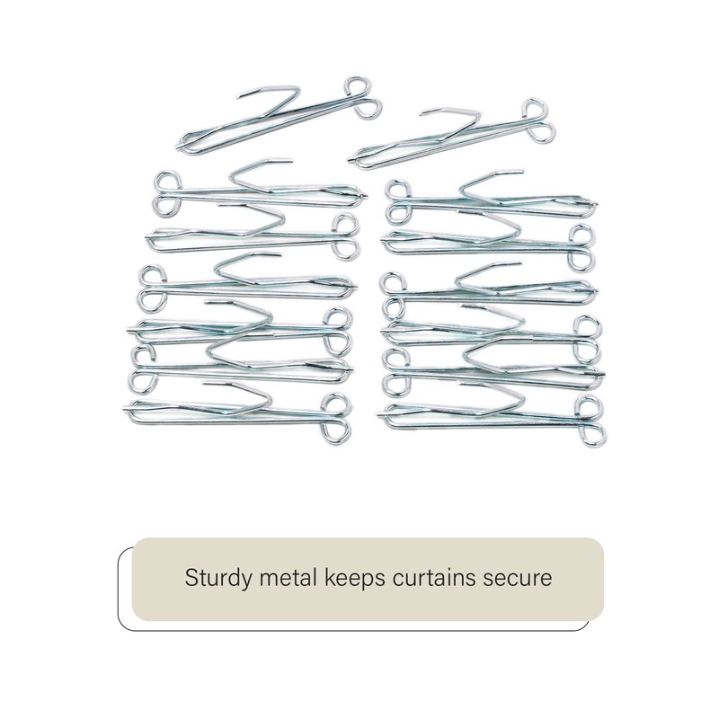 Fantasia Slip-in Drapery Hooks, 14 Pack - 3" Long, 1"