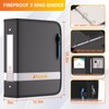 DocSafe 3 Ring Binder,Fireproof 2 Inch Round Ring Binder with