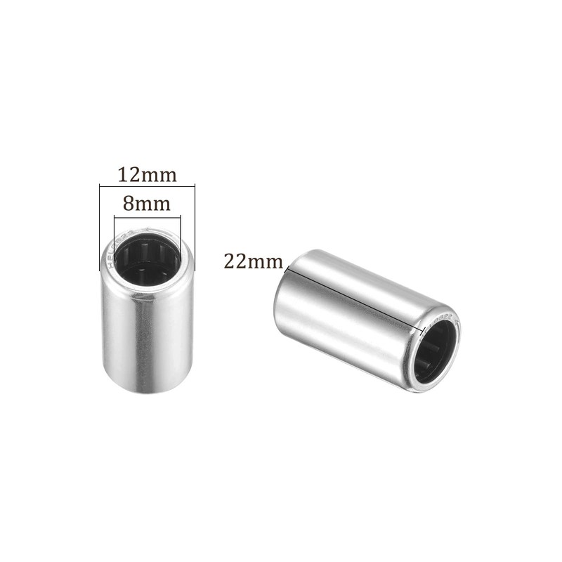 Kozelo 2pcs HFL0822 Needle Roller Bearings 8mm x 12mm x