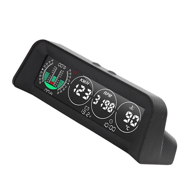 Carbon Fiber Style HUD HeadUp Display Slope Meter Overspeed Water