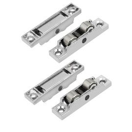 uxcell 59mmx13mmx13mm Zinc Alloy Double Roller Sliding Door Window Pulley Wheel 4pcs