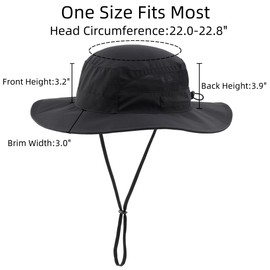 Connectyle Women's UPF 50+ Safari Sun Hat Breathable UV Protection Fishing Hat (Black)
