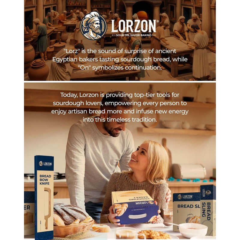 Lorzon Banneton Bread Proofing Baskets Set of 2, 10" Round