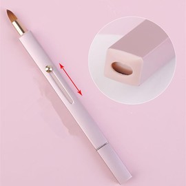 Telescopic Lip Brush Concealer Brush, Dual Use, Double Head, Sliding Makeup Brush, Portable, Stretchable, For Lip Balm & Lipstick, Makeup Brush, High Quality Fiber Bristle, Easy to Use, Soft, Skin-friendly, For Beginners, Professional Makeup (Pink)