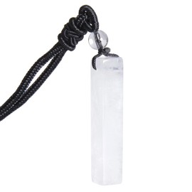 KYEYGWO Cuboid Crystal Pendant for Men and Women, Healing Stone Bar Necklaces, Rectangle Gemstone Chains, Lucky Stone Amulet, Blessing Jewellery with Adjustable Nylon Rope, Crystal Crystal Nylon rope,