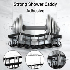 FGSAEOR 9 Pack Shower Caddy Adhesive Replacement Stickers, Strong Adhesive Hooks for Shower Caddy, Clear Waterproof Shower Adhesive Strips, No Drilling, for Kitchen Racks, Bathroom Storage Shelves