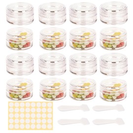 Small Jars with Lids, Cream Jars for Filling, Containers with Lid, Small Cream Jars for Filling, Sample Containers, Ointment Jars, Ointment Jars (Transparent Colour/10 g, Pack of 16)