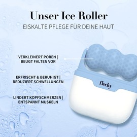 FLEEKY Ice Roller Face - Ice Roller Against Bags & Wrinkles - Face Massage Roller for Anti-Ageing, Face Tightening & Face Icing - Ideal for on the Go