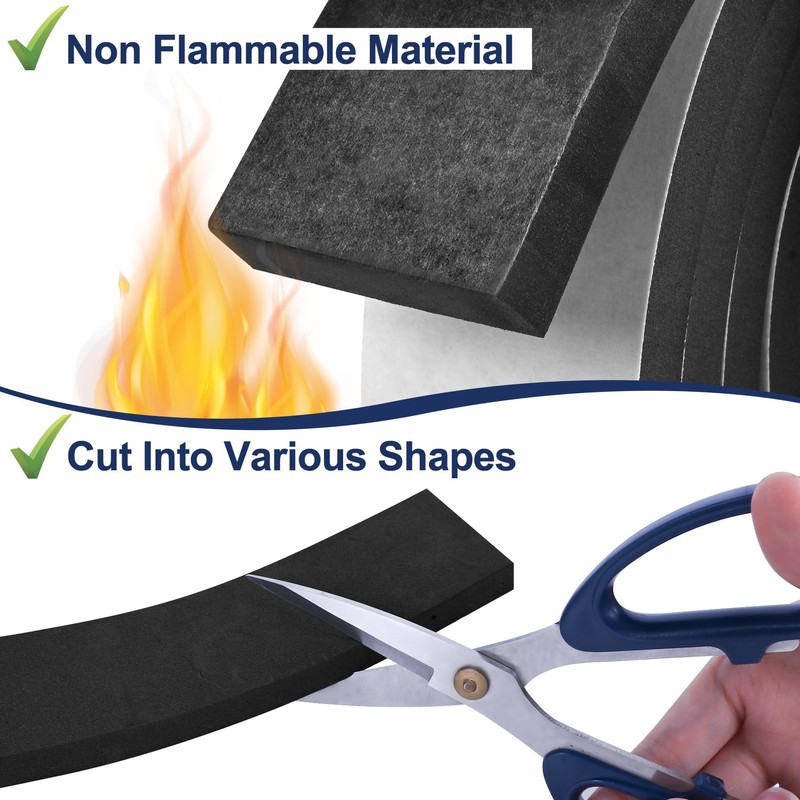 26Ft Foam Tapes Self Adhesive Foam Seal Strips 1/2In x