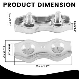 10 Stück Drahtseilklemme, M3 Seilverbinder, 3mm Stahlseil Duplex Klemme, 3mm Seilklemme, Edelstahl 304 Drahtseilklemmen Drahtklemme für Drahtseil Stahlseil Wäscheleinenspanner Markise Fixiert