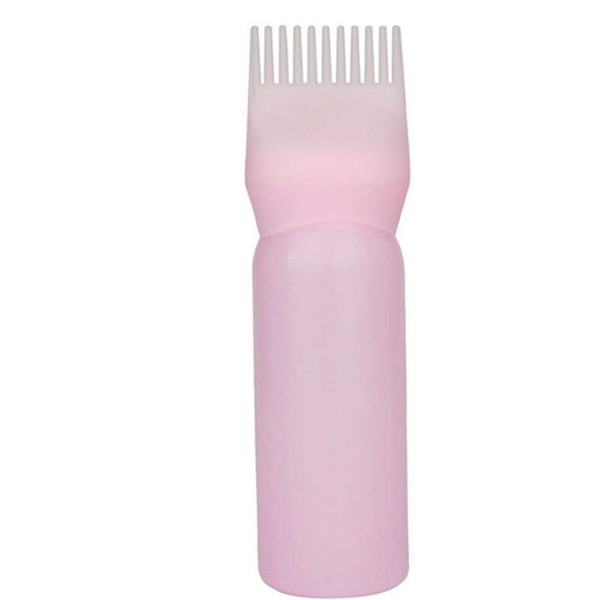 1 x Root Comb Applicator Bottle Hair Colouring and Scalp Treament Essential Salon Hair Cleaning Bottle 4 oz with Degree Scale (Pink)