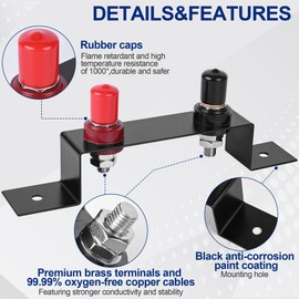 Battery Relocation Kit, Battery Jump Post Kit Heavy Duty Remote Battery Terminals Charging Post with Bracket Cable Compatible with UTV ATV Car Trucks RV Tractor Boat