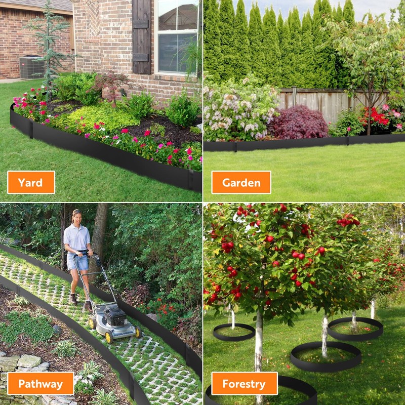 NexiPro Steel Landscape Edging 40" Lx6 H, 6pcs Metal Landscape