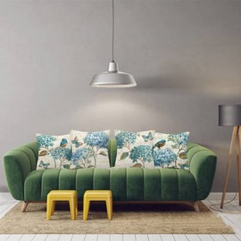 Home Decorative Pillow Covers 18 x 18 Inch Set of 4 Modern Soft Cotton Linen Throw Pillow Covers Cushion Case for Couch Sofa Living Room Patio Indoors Outdoors Style Home Decor