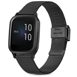 Issinlky Metal band for Garmin Venu Sq/Sq Music/Venu Sq 2/Sq 2 Music, 20mm Stainless Steel band for Garmin Venu 2 Plus/Vivoactive 3/3 Music/Vivoactive 5/Venu/Vivomove HR/Forerunner 55 245 645