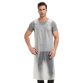 Nanxson Unisex Waterproof Apron Lightweight TPU Work Coat Work Apron for Kitchen, Industrial, Cleaning, transparent