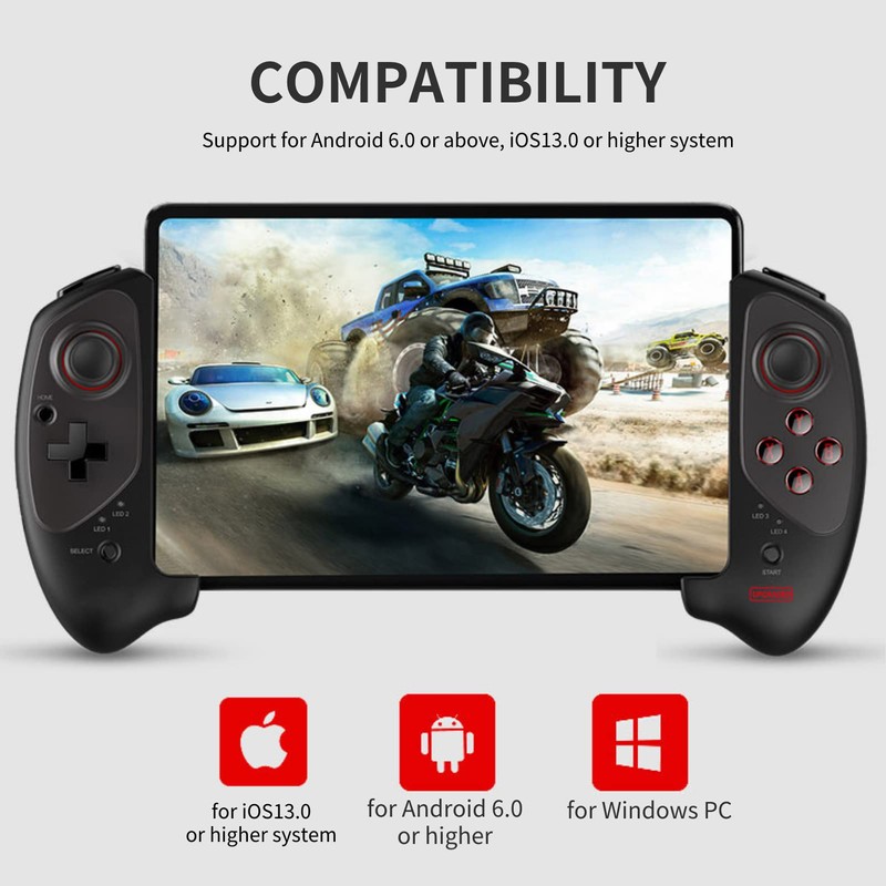 Acogedor Joystick de Gamepad Móvil Bluetooth 4.0, PG-9083S Tableta de