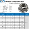 D2D Pack of 10 Flange Nuts with Locking Toothing Size: