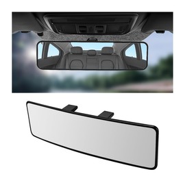 TNAIYH Car Rear View Mirror, 11.2" HD Clear Panoramic Convex Wide Angle Vehicle Rearview Mirror Extender to Reduce Blind Spot, Anti-Glare Clip-on Auto Interior Accessories, Universal Fit (White)