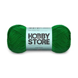Hobby Store Cotton – Fine Yarn – 100% Mercerised Cotton Fine Yarn for Crochet & Knitting Lace and Amigurumi (1 ball/100 g) - 223 Leaf Green | Magic Needles