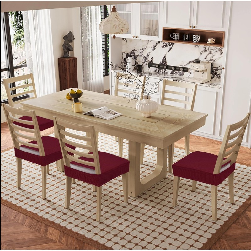 Smiry Waterproof Seat Covers for Dining Room Chairs Set of