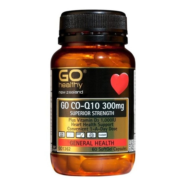 GO Healthy GO Co-Q10 300mg Plus Vitamin D3 Capsules 60