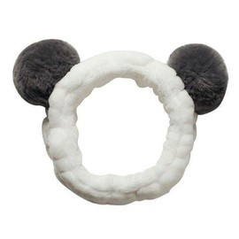 Cute Animal Panda Hair Band, Face Washing, Soft, Water Absorbent, Turban, Bath, Makeup, Stretchy, Fluffy, Panda Ears, Gray