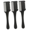 WOONEKY 3pcs Thinning Long Handle Double Sided Convenient Styling Tools