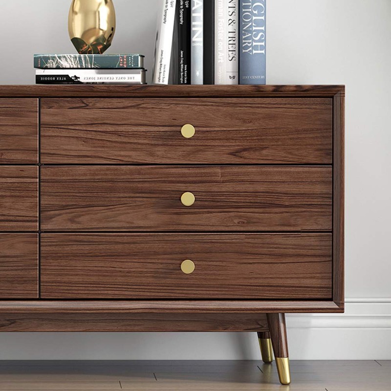 4 Pieces Solid Brass Round Single Hole Small Handle Cabinet