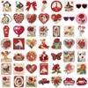 Red Aesthetic Stickers 50Pcs Valentine's Day Cool Retro Aesthetic Stickers