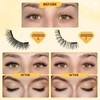 QUEWEL Magnetic Eyelashes with Applicator, 2 Pairs Portable Magnetic Lashes