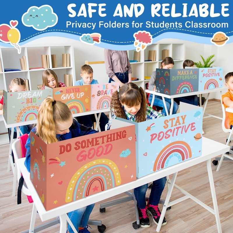 Honoson 24 Pcs Bulk Inspirational Privacy Folders for Students Cardboard