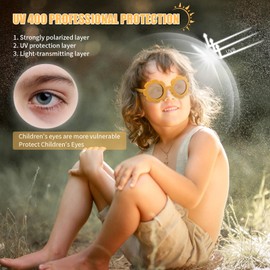 YUFFQOPC 2 Pairs Kids Sunglasses Flower Sunglasses Polarized Sunglasses UV 400 Protection Girls' Eyewear Baby Glass Summer Accessories Flexible Frame for Toddler Girls and Boys (white, sand yellow)