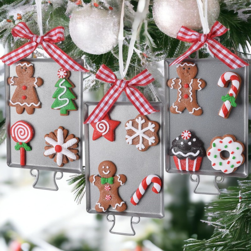 Set of Christmas Tree Pendants, Christmas Tree Pendants, Gingerbread Ornaments,