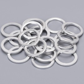 OAUTOO 20pcs M18 X M24 Aluminum Transmission Fluid Drain Plug Gasket for Transfer Case 90430-18008 90430-A0003 for Toyota 4Runner Corolla FJ Cruiser Land Cruiser RAV4 Tacoma for Lexus for Scion