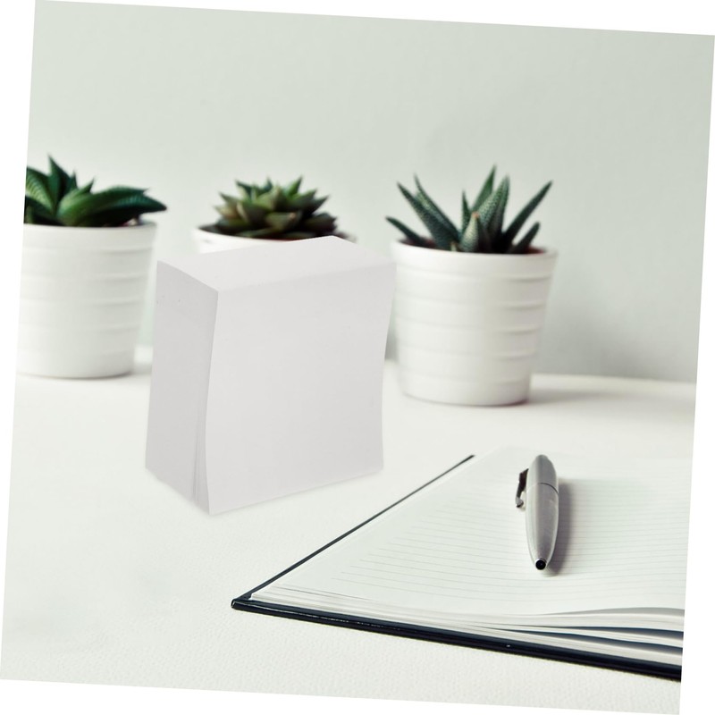 KICHOUSE 400pcs Non-Sticky Memo Cube Refill Blank Paper Note Pad