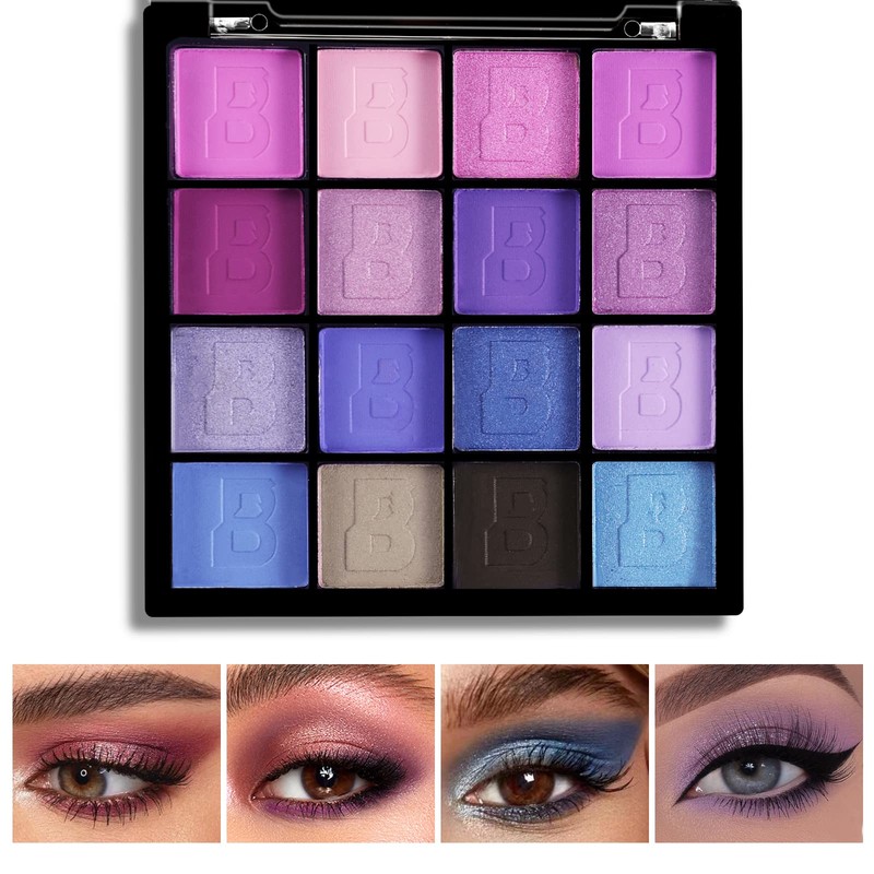 Boobeen 16 Colors Eyeshadow Palette Makeup, Matte & Glitter Eyeshadow,