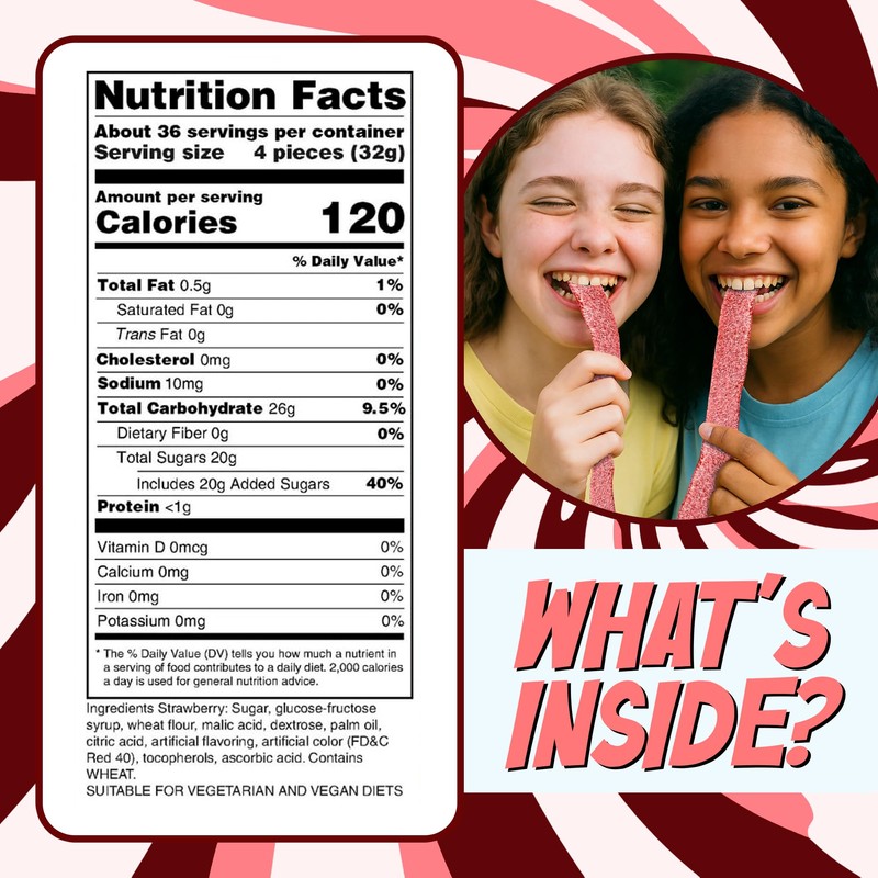 Sour Power Premium Strawberry Candy Belts – The Original Sour