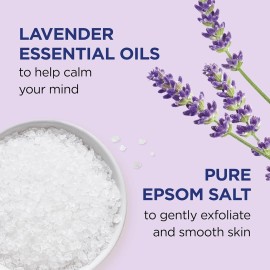 Pure Epsom Salt Body Scrub, Soothe & Sleep with Lavender Essential Oils, 16 oz (