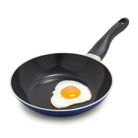 Lumenflon Deco 8” Nonstick Frying Pan Skillet, Made in Italy, Diamond Ceramic PFAS-Free, Dishwasher & Metal Utensil Safe, Durable Gloss Enamel Finish, Stay-Cool Handle, High Walls-Extra Room, Blue