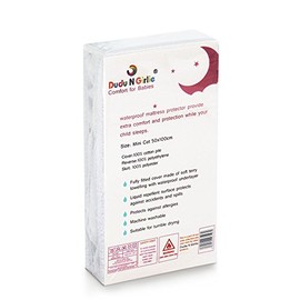 Dudu N Girlie Cot Bed Mattress Protector Waterproof 140 x 70 -Toddler Bed Mattress Protector- Mattress Cover for Baby Breathable and Non Noisy Anti bacterial and Fully Fitted. White