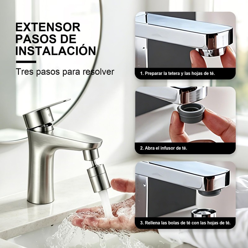 Regadera para Fregadero de Cocina, 2 Modos Extensor de Grifo
