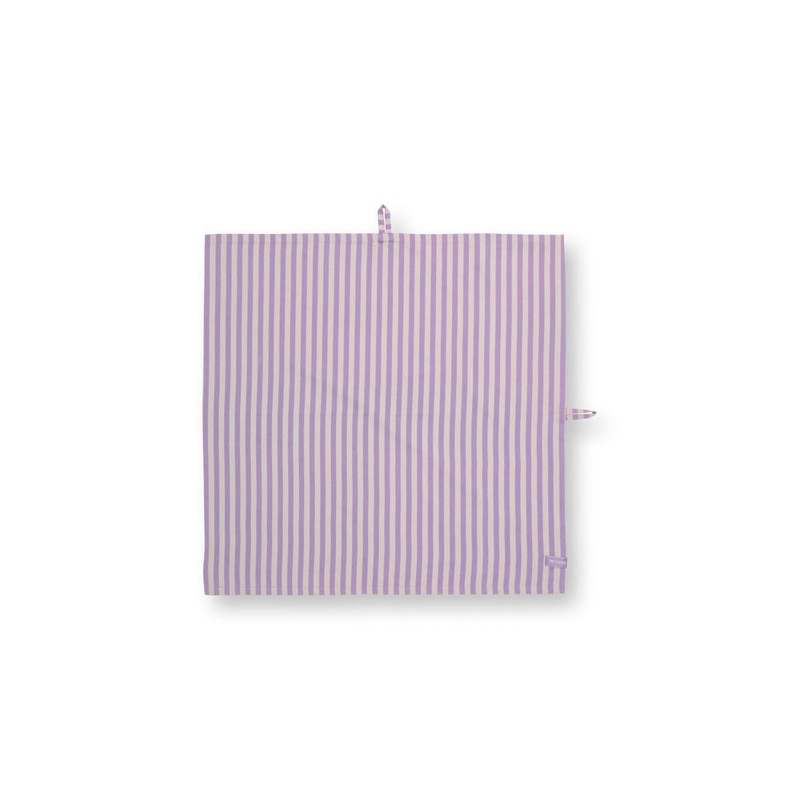 PIP STUDIO Lily&Lotus Tea Towel Stripes Purple 65 x 65