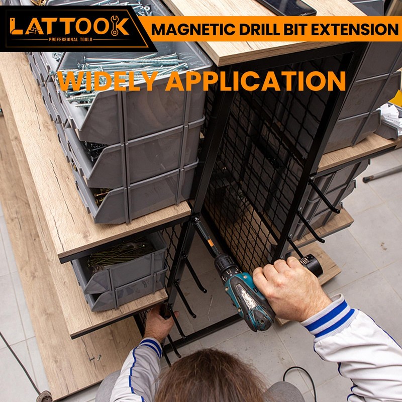 Drill Bit Extension Set, LATTOOK 6PCS Magnetic Drill Extension Bit