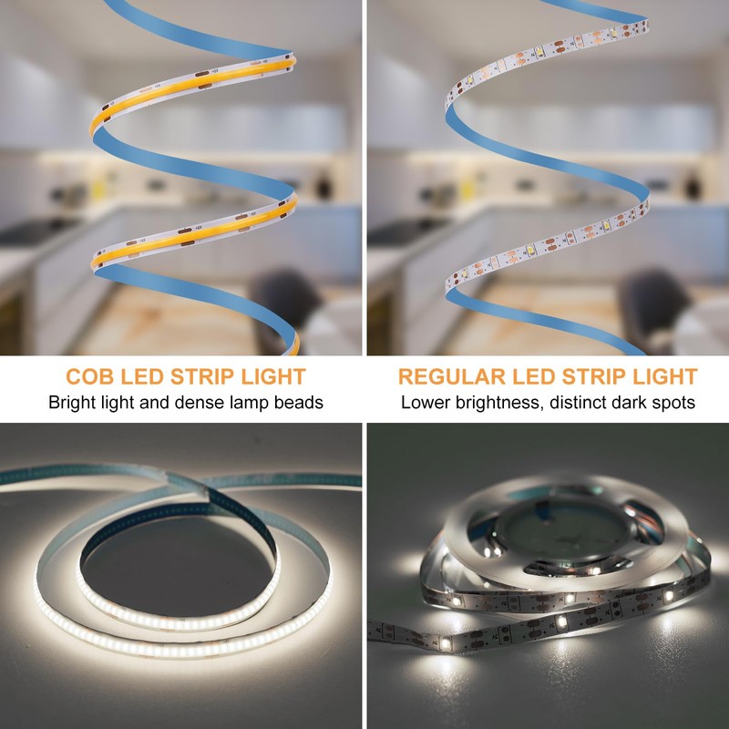 OMIKA COB LED Light Strip, Wireless 640LED 6.56Ft 4000K Natural